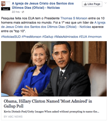 Barack Obama e Hillary Clinton se surpreendem com a popularidade do Profeta Mórmon!