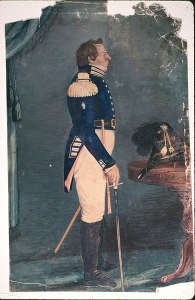 Joseph Smith vestindo o uniforme da Legião de Nauvoo. Pintura de  Sutcliffe Maudsley (1809 - 1881)