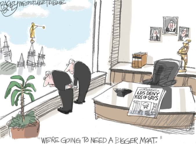 Pat Bagley. Cartunista mórmon. Humor. Crítica. Mormonismo. Mórmons.
