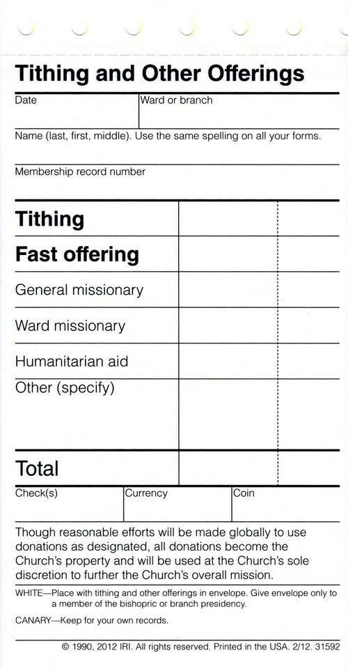 Tithing Slip 1